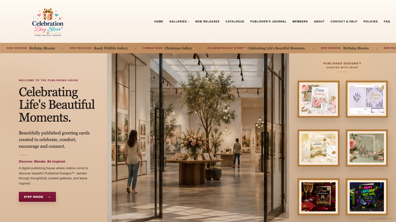 Celebration Day Store website homepage